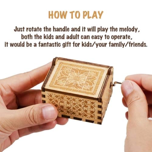 Ukebobo Wooden Music Box for Friend and Cousins - The Pooh Saying Music Box, Perfect New Year's Gift - 1 Set