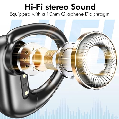 Kurdene Wireless Earbuds Bluetooth Headphones - Over Ear Buds with Deep Bass Sound,60Hrs Playtime - Black  
Kurdene Wire