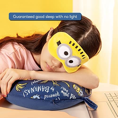 MINISO Minions Travel Neck Pillow with Eye Mask