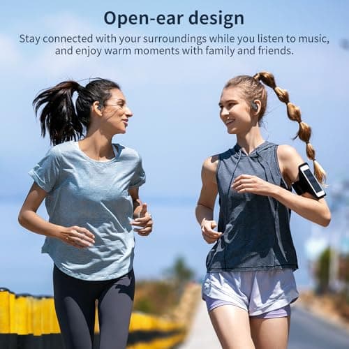 Bluetooth Open Ear Headphones for Sports and Workout (Black)
| IP54 Waterproof Bluetooth 5.3 Headphones for Cycling and
