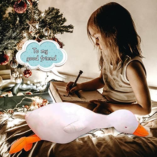 Goose Plush Toy White Round Eyes Cute Duck Plushie Hugging Pillow for Kids and Friends (25.6'')  
Goose Plush Toy Cute D