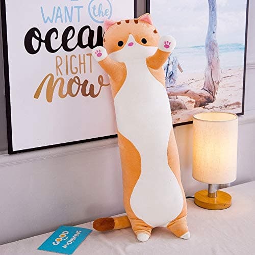 Lovely Shangman Plush Cat Doll Sleep Pillow for Kids and Girlfriend (Brown, 50cm/19.6in)