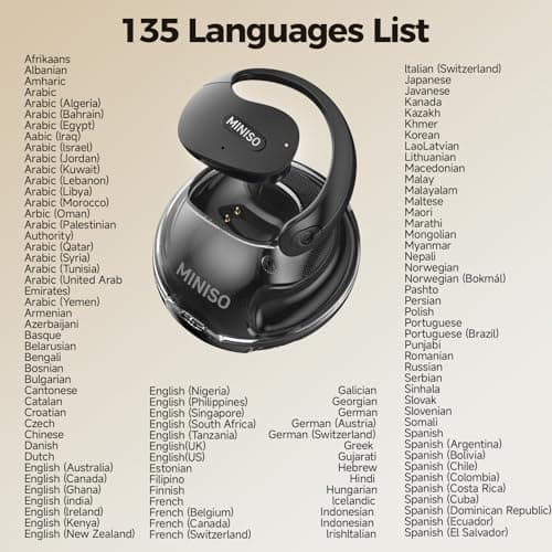 MINISO X15 Pro AI Translation Earbuds for Travelers and Business Professionals Support 135 Languages with Real Time Tran