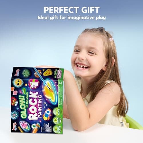 JOYIN Glow in The Dark Rock Painting Kit for Kids Ages 6-12