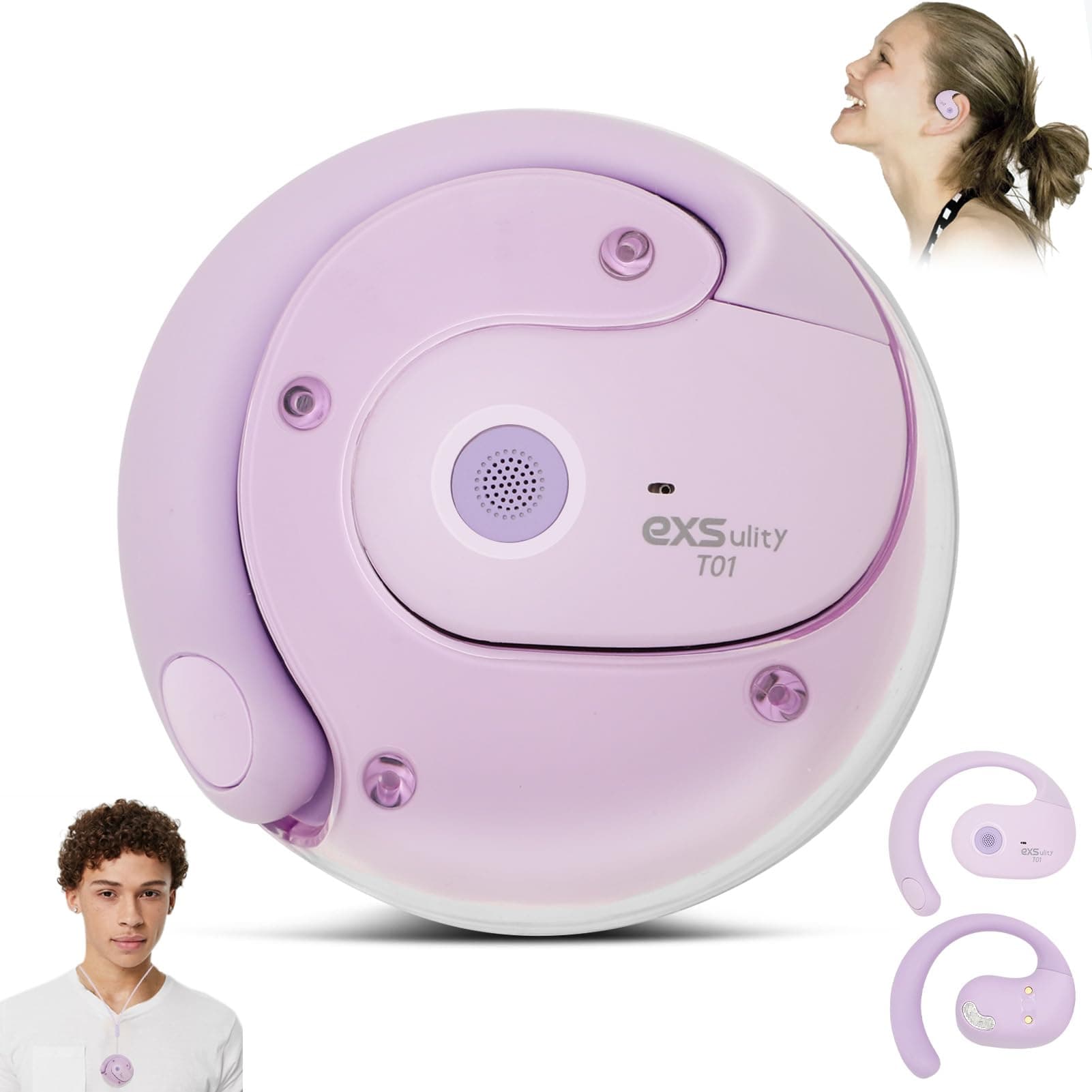 Language Translator Earbuds with 144 Online Languages Real Time Translation Ideal for Travelers Bluetooth 5.4 Clip On Ea