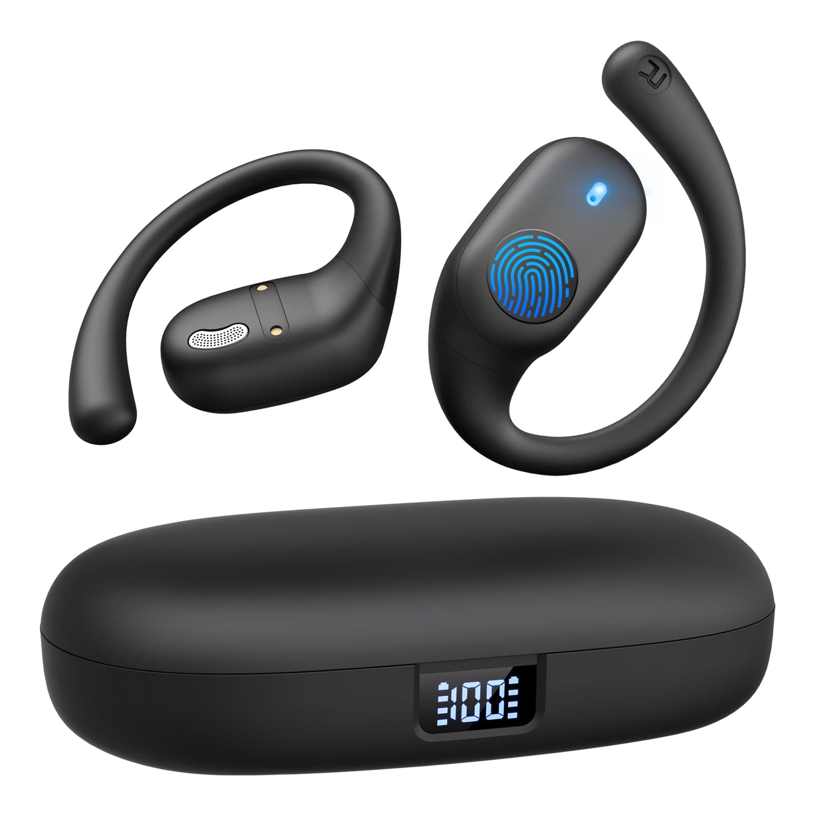 Bluetooth Open Ear Headphones for Sports and Workout (Black)
| IP54 Waterproof Bluetooth 5.3 Headphones for Cycling and