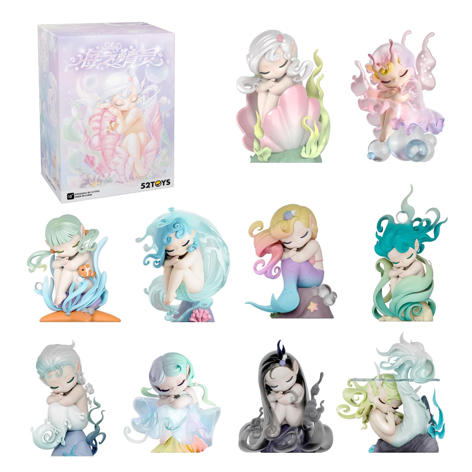 52TOYS Sleep Sea Elves Series Collectible Action Figure for Desk Gift Birthday Party Holiday |3 Inch