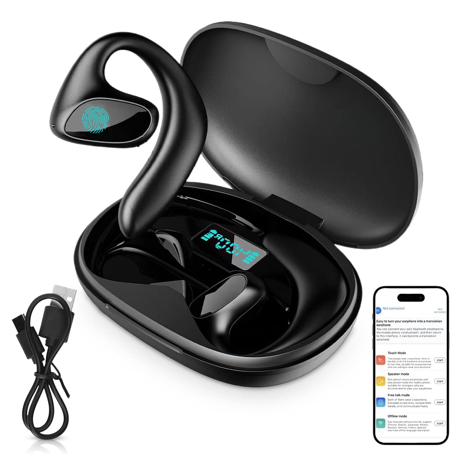 144 Languages High Accuracy Real Time Translation Earbuds for Business Travellers
| Bluetooth Voice Translator Earbuds